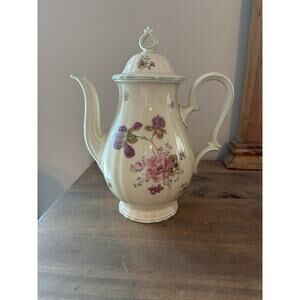 Vintage Rosenthal Chippendale 2664 Green Trim Porcelain Teapot. 9”T